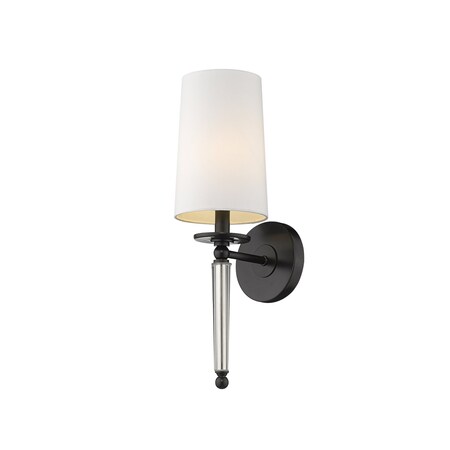 Z-Lite Avery 1 Light Wall Sconce, Matte Black & White 810-1S-MB